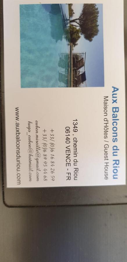 "Aux Balcons Du Riou" Avec Vue Mer 180 Degres Vence Kültér fotó