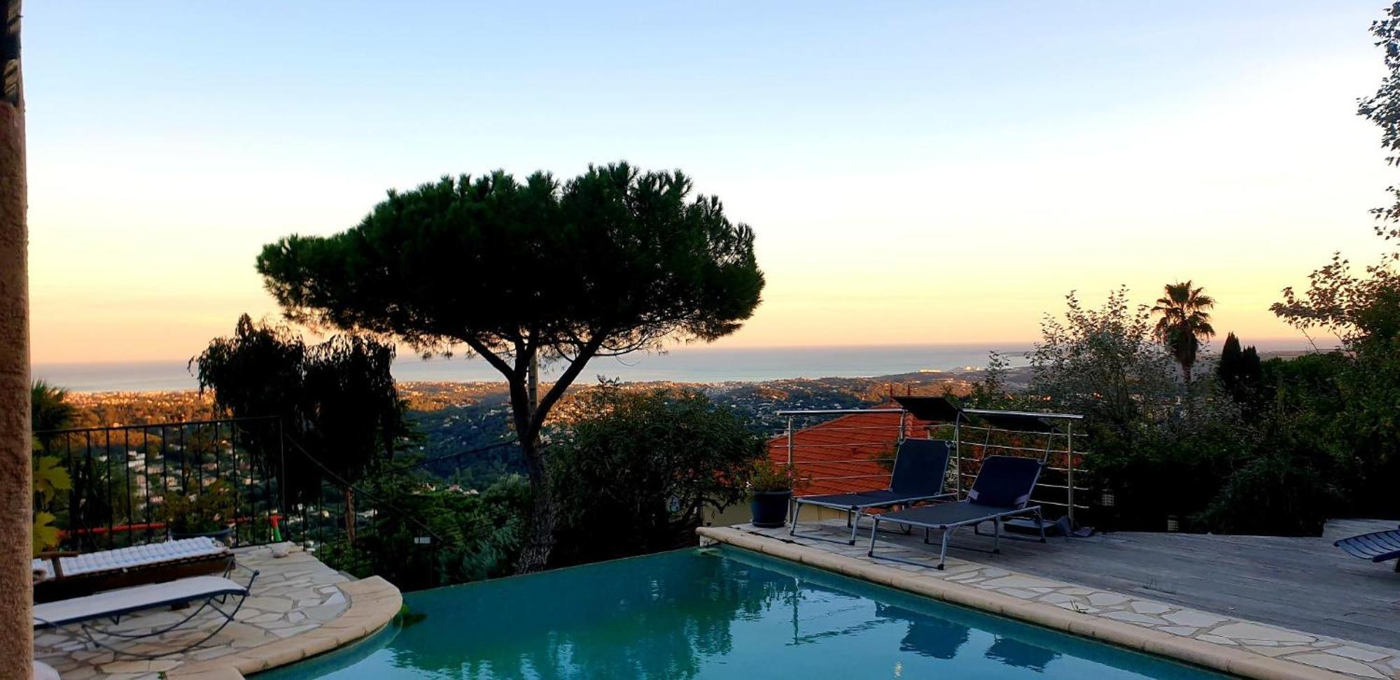 "Aux Balcons Du Riou" Avec Vue Mer 180 Degres Vence Kültér fotó