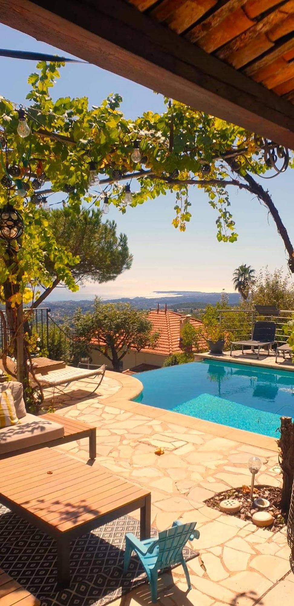 "Aux Balcons Du Riou" Avec Vue Mer 180 Degres Vence Kültér fotó
